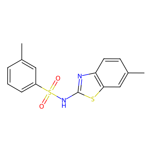 3-methyl-N-(6-methyl-1,3-benzothiazol-2-yl)benzenesulfonamide structure
