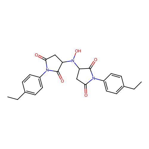 3,3'-(Hydroxyazanediyl)bis(1-(4-ethylphenyl)pyrrolidine-2,5-dione) structure