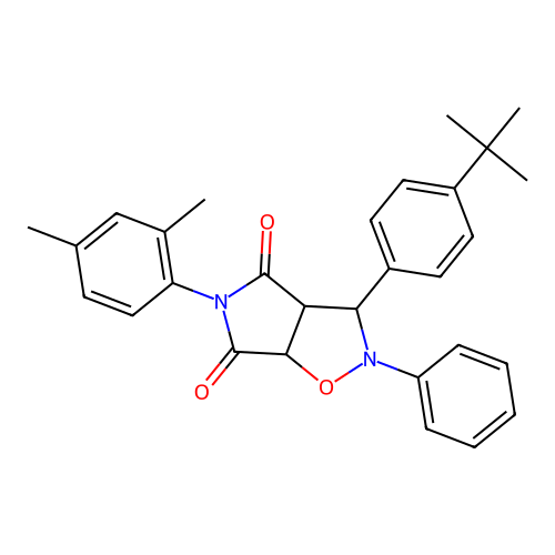 3-(4-(tert-butyl)phenyl)-5-(2,4-dimethylphenyl)-2-phenyldihydro-2H-pyrrolo[3,4-d]isoxazole-4,6(5H,6aH)-dione structure