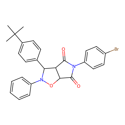 3-(4-bromophenyl)-7-phenyl-8-(4-tert-butylphenyl)-6-oxa-3,7-diazabicyclo[3.3.0]octane-2,4-dione structure