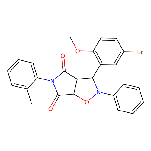 3-(5-bromo-2-methoxyphenyl)-2-phenyl-5-(o-tolyl)dihydro-2H-pyrrolo[3,4-d]isoxazole-4,6(5H,6aH)-dione structure