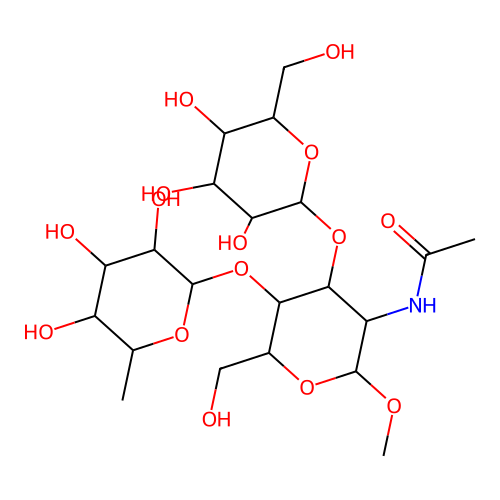 Lewis A trisaccharide methyl glycoside structure