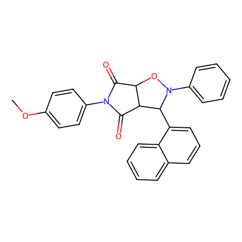 3-(4-methoxyphenyl)-8-naphthalen-1-yl-7-phenyl-6-oxa-3,7-diazabicyclo[3.3.0]octane-2,4-dione structure