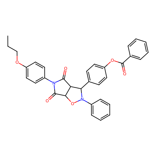 [4-[2,4-dioxo-7-phenyl-3-(4-propoxyphenyl)-6-oxa-3,7-diazabicyclo[3.3.0]oct-8-yl]phenyl] Benzoate structure