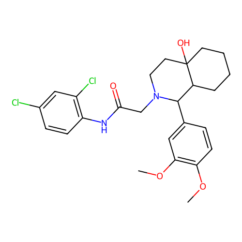 N-(2,4-dichlorophenyl)-2-(1-(3,4-dimethoxyphenyl)-4a-hydroxyoctahydroisoquinolin-2(1H)-yl)acetamide structure