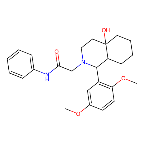 2-(1-(2,5-dimethoxyphenyl)-4a-hydroxyoctahydroisoquinolin-2(1H)-yl)-N-phenylacetamide structure