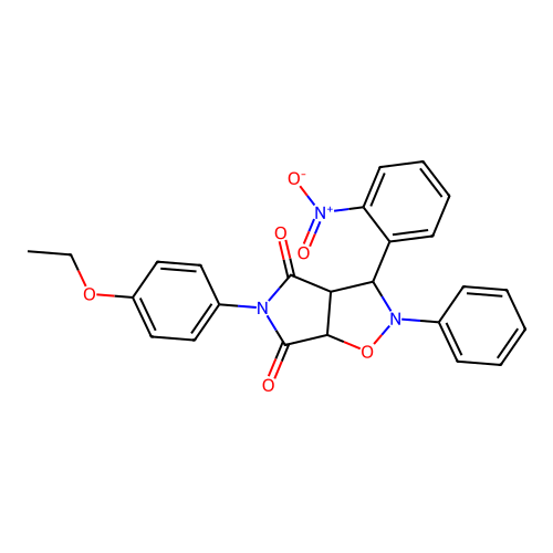 3-(4-ethoxyphenyl)-8-(2-nitrophenyl)-7-phenyl-6-oxa-3,7-diazabicyclo[3.3.0]octane-2,4-dione structure