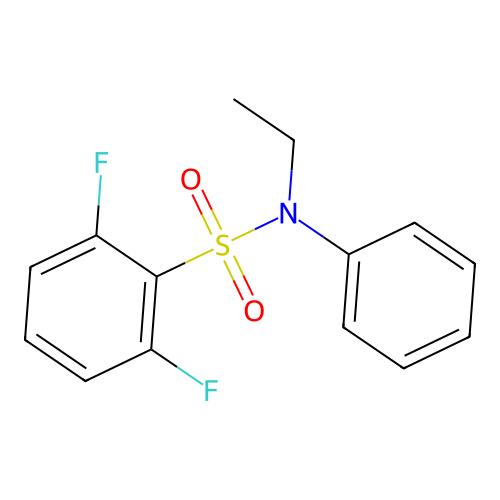 N-ethyl-2,6-difluoro-N-phenylbenzenesulfonamide structure