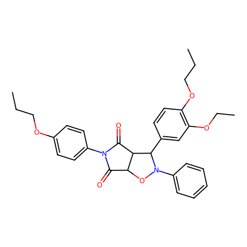 3-(3-ethoxy-4-propoxyphenyl)-2-phenyl-5-(4-propoxyphenyl)-3a,6a-dihydro-3H-pyrrolo[3,4-d][1,2]oxazole-4,6-dione structure