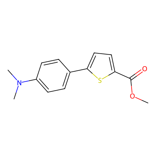 Methyl 5-[4-(dimethylamino)phenyl]-2-thiophenecarboxylate structure