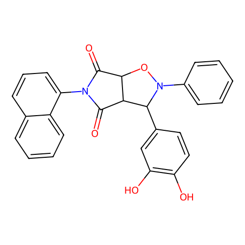 3-(3,4-dihydroxyphenyl)-5-(naphthalen-1-yl)-2-phenyldihydro-2H-pyrrolo[3,4-d][1,2]oxazole-4,6(3H,5H)-dione structure