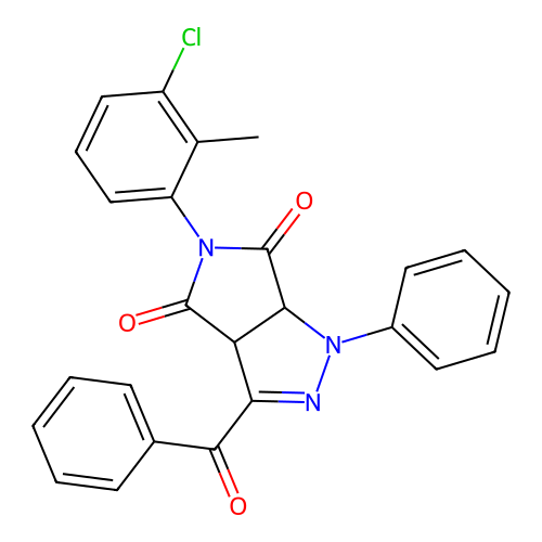3-benzoyl-5-(3-chloro-2-methylphenyl)-1-phenyl-1,6a-dihydropyrrolo[3,4-c]pyrazole-4,6(3aH,5H)-dione structure