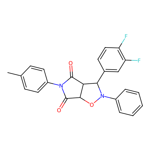 3-(3,4-difluorophenyl)-2-phenyl-5-(p-tolyl)dihydro-2H-pyrrolo[3,4-d]isoxazole-4,6(5H,6aH)-dione structure