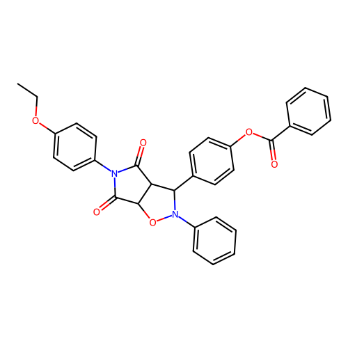[4-[3-(4-ethoxyphenyl)-2,4-dioxo-7-phenyl-6-oxa-3,7-diazabicyclo[3.3.0]oct-8-yl]phenyl] Benzoate structure