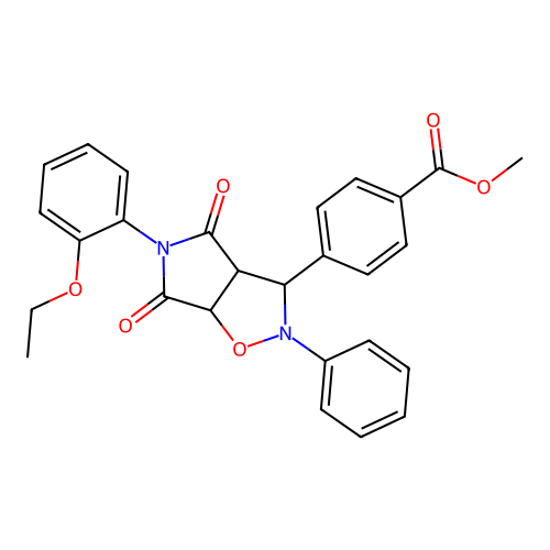 methyl 4-(5-(2-ethoxyphenyl)-4,6-dioxo-2-phenylhexahydro-2H-pyrrolo[3,4-d]isoxazol-3-yl)benzoate structure