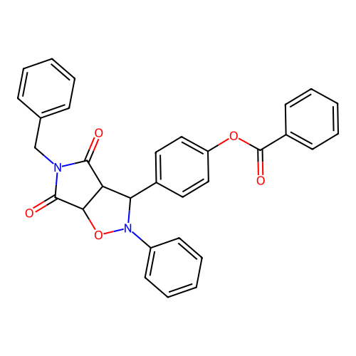 [4-(3-benzyl-2,4-dioxo-7-phenyl-6-oxa-3,7-diazabicyclo[3.3.0]oct-8-yl)phenyl] Benzoate structure
