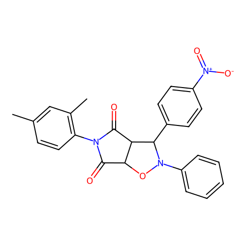 3-(2,4-dimethylphenyl)-8-(4-nitrophenyl)-7-phenyl-6-oxa-3,7-diazabicyclo[3.3.0]octane-2,4-dione structure