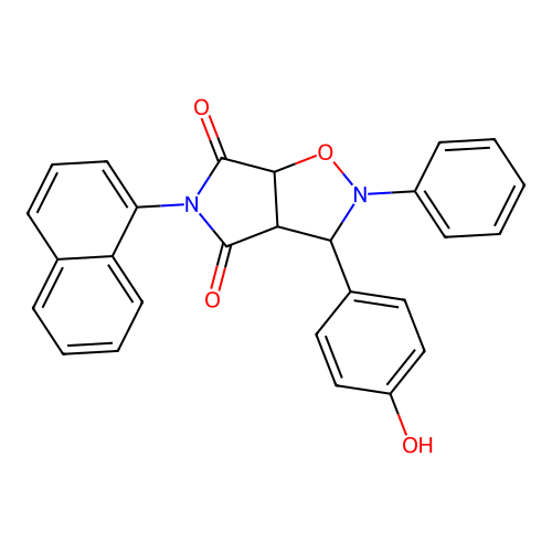 3-(4-hydroxyphenyl)-5-(naphthalen-1-yl)-2-phenyldihydro-2H-pyrrolo[3,4-d][1,2]oxazole-4,6(3H,5H)-dione structure