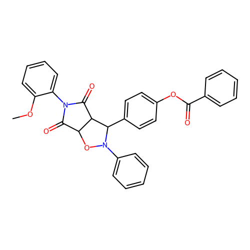[4-[3-(2-methoxyphenyl)-2,4-dioxo-7-phenyl-6-oxa-3,7-diazabicyclo[3.3.0]oct-8-yl]phenyl] Benzoate structure