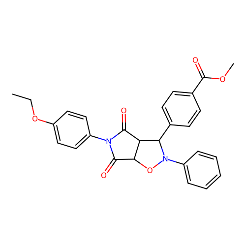 methyl 4-(5-(4-ethoxyphenyl)-4,6-dioxo-2-phenylhexahydro-2H-pyrrolo[3,4-d]isoxazol-3-yl)benzoate structure