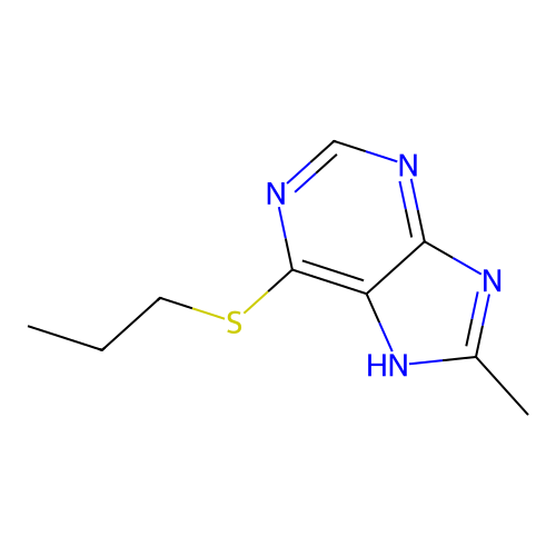 8-methyl-6-propylsulfanyl-7H-purine structure