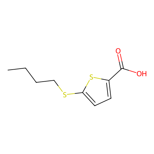 2-Butylsulphanyl-5-thiophenecarboxylic acid structure