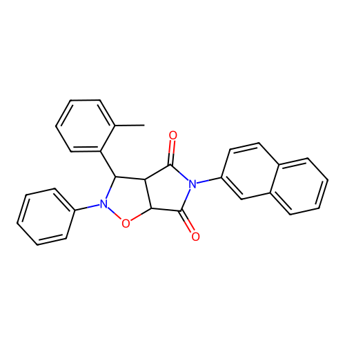 3-(2-methylphenyl)-5-(naphthalen-2-yl)-2-phenyldihydro-2H-pyrrolo[3,4-d][1,2]oxazole-4,6(3H,5H)-dione structure
