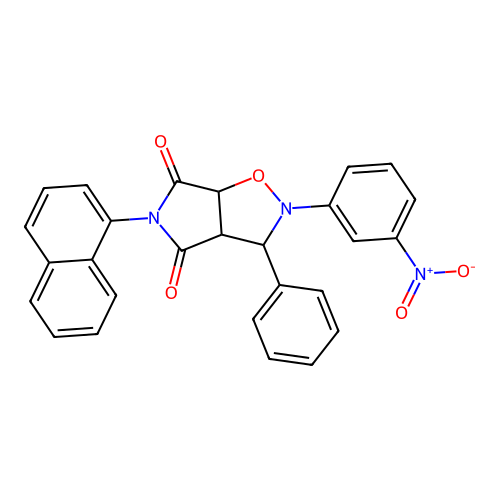 3-naphthalen-1-yl-7-(3-nitrophenyl)-8-phenyl-6-oxa-3,7-diazabicyclo[3.3.0]octane-2,4-dione structure