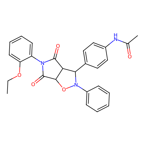 N-(4-(5-(2-ethoxyphenyl)-4,6-dioxo-2-phenylhexahydro-2H-pyrrolo[3,4-d]isoxazol-3-yl)phenyl)acetamide structure