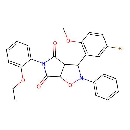 3-(5-bromo-2-methoxyphenyl)-5-(2-ethoxyphenyl)-2-phenyl-3a,6a-dihydro-3H-pyrrolo[3,4-d][1,2]oxazole-4,6-dione structure