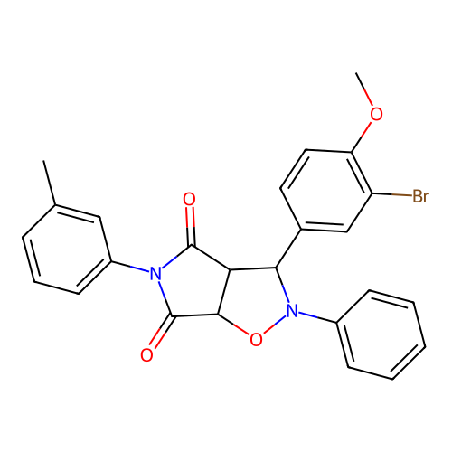 3-(3-bromo-4-methoxyphenyl)-2-phenyl-5-(m-tolyl)dihydro-2H-pyrrolo[3,4-d]isoxazole-4,6(5H,6aH)-dione structure