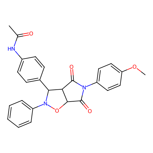 N-(4-(5-(4-methoxyphenyl)-4,6-dioxo-2-phenylhexahydro-2H-pyrrolo[3,4-d]isoxazol-3-yl)phenyl)acetamide structure