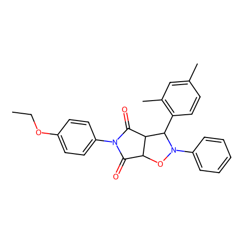3-(2,4-dimethylphenyl)-5-(4-ethoxyphenyl)-2-phenyl-3a,6a-dihydro-3H-pyrrolo[3,4-d][1,2]oxazole-4,6-dione structure