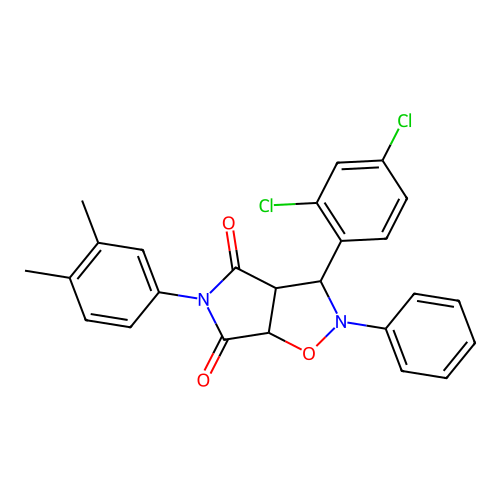 3-(2,4-dichlorophenyl)-5-(3,4-dimethylphenyl)-2-phenyl-3a,6a-dihydro-3H-pyrrolo[3,4-d][1,2]oxazole-4,6-dione structure