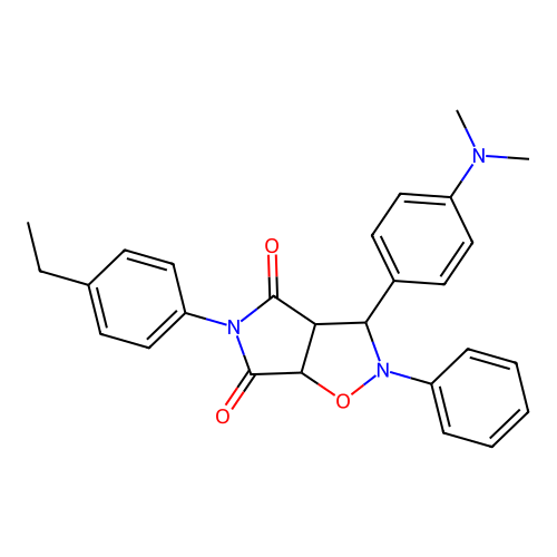 3-(4-(dimethylamino)phenyl)-5-(4-ethylphenyl)-2-phenyldihydro-2H-pyrrolo[3,4-d]isoxazole-4,6(5H,6aH)-dione structure