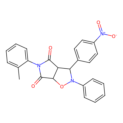 3-(2-methylphenyl)-8-(4-nitrophenyl)-7-phenyl-6-oxa-3,7-diazabicyclo[3.3.0]octane-2,4-dione structure