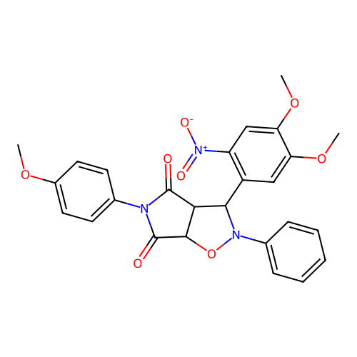 3-(4,5-dimethoxy-2-nitrophenyl)-5-(4-methoxyphenyl)-2-phenyl-3a,6a-dihydro-3H-pyrrolo[3,4-d][1,2]oxazole-4,6-dione structure