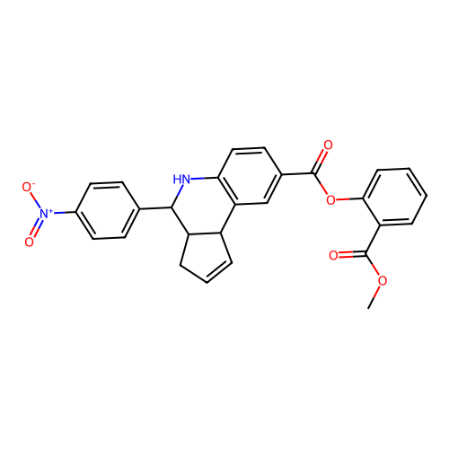 2-(methoxycarbonyl)phenyl 4-(4-nitrophenyl)-3a,4,5,9b-tetrahydro-3H-cyclopenta[c]quinoline-8-carboxylate structure
