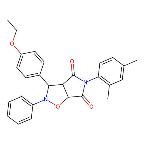 3-(2,4-dimethylphenyl)-8-(4-ethoxyphenyl)-7-phenyl-6-oxa-3,7-diazabicyclo[3.3.0]octane-2,4-dione structure