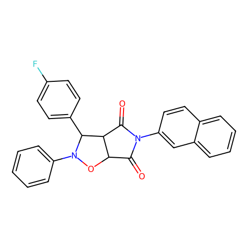 3-(4-fluorophenyl)-5-(naphthalen-2-yl)-2-phenyldihydro-2H-pyrrolo[3,4-d][1,2]oxazole-4,6(3H,5H)-dione structure