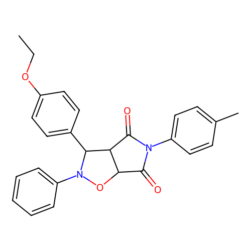 3-(4-ethoxyphenyl)-2-phenyl-5-(p-tolyl)dihydro-2H-pyrrolo[3,4-d]isoxazole-4,6(5H,6aH)-dione structure