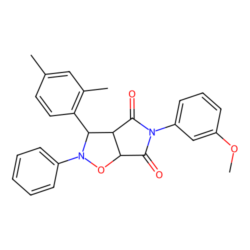 3-(2,4-dimethylphenyl)-5-(3-methoxyphenyl)-2-phenyl-3a,6a-dihydro-3H-pyrrolo[3,4-d][1,2]oxazole-4,6-dione structure