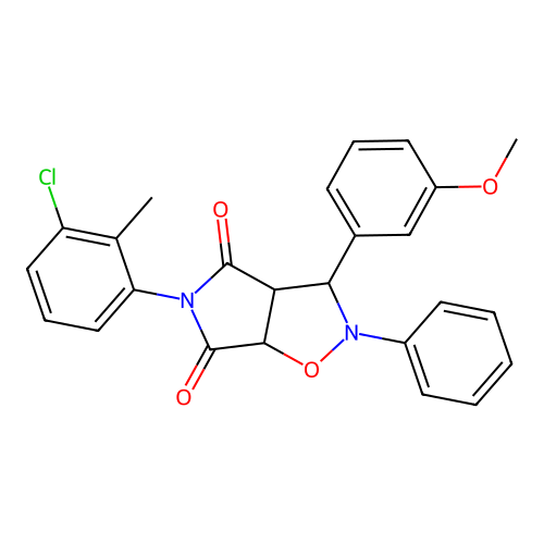5-(3-chloro-2-methylphenyl)-3-(3-methoxyphenyl)-2-phenyl-3a,6a-dihydro-3H-pyrrolo[3,4-d][1,2]oxazole-4,6-dione structure