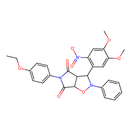 3-(4,5-dimethoxy-2-nitrophenyl)-5-(4-ethoxyphenyl)-2-phenyl-3a,6a-dihydro-3H-pyrrolo[3,4-d][1,2]oxazole-4,6-dione structure