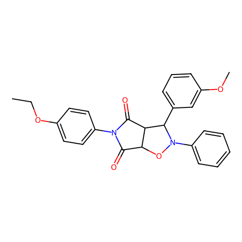 3-(4-ethoxyphenyl)-8-(3-methoxyphenyl)-7-phenyl-6-oxa-3,7-diazabicyclo[3.3.0]octane-2,4-dione structure