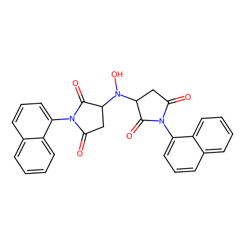 3,3'-(Hydroxyimino)bis[1-(naphthalen-1-yl)pyrrolidine-2,5-dione] structure