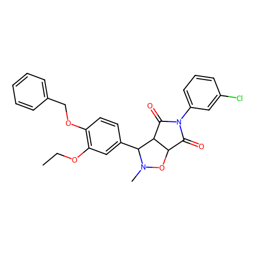 3-(4-(benzyloxy)-3-ethoxyphenyl)-5-(3-chlorophenyl)-2-methyldihydro-2H-pyrrolo[3,4-d]isoxazole-4,6(5H,6aH)-dione structure