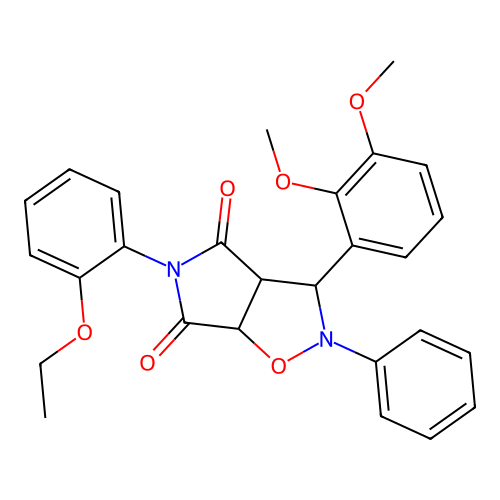 3-(2,3-dimethoxyphenyl)-5-(2-ethoxyphenyl)-2-phenyl-3a,6a-dihydro-3H-pyrrolo[3,4-d][1,2]oxazole-4,6-dione structure