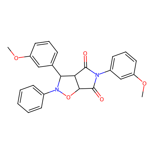 3,5-bis(3-methoxyphenyl)-2-phenyl-3a,6a-dihydro-3H-pyrrolo[3,4-d][1,2]oxazole-4,6-dione structure