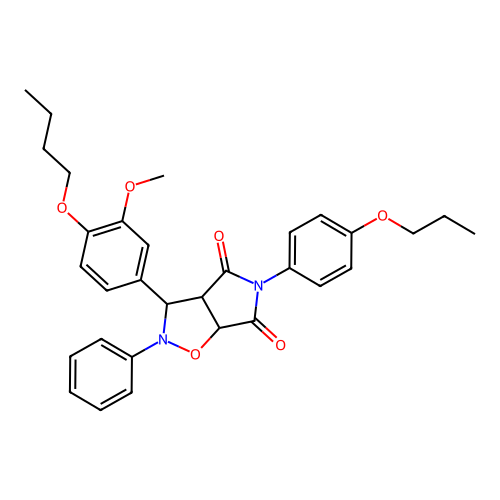 3-(4-butoxy-3-methoxyphenyl)-2-phenyl-5-(4-propoxyphenyl)-3a,6a-dihydro-3H-pyrrolo[3,4-d][1,2]oxazole-4,6-dione structure